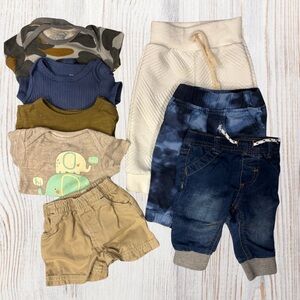 Cotton Baby Boy Clothing Bundle with Pants and Tops